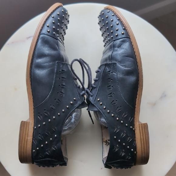 Sam Edelman Jayna Women's Black Studded Oxford Shoes - Picture 4 of 9